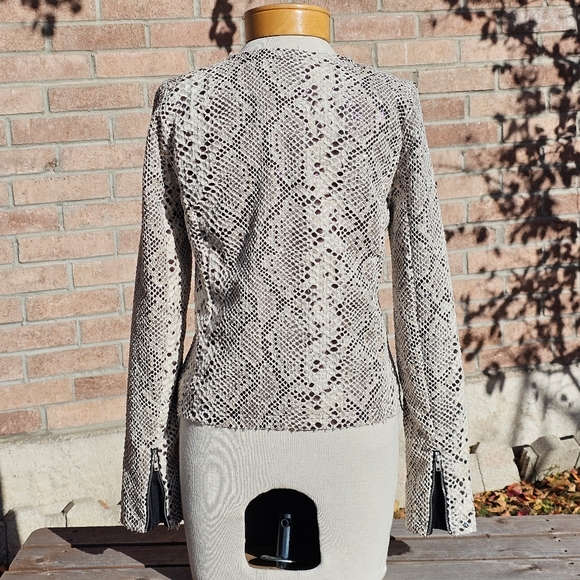 Olivaceous python print moto jacket - Picture 4 of 9